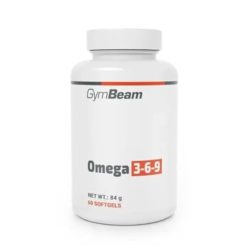 GymBeam Omega 3 6 9 mit Vitamin E angereichert, pro Tagesdosis Fischöl 800 mg, erhält Fisch-, Leinsamen- und Sonnenblumenöl, Leinöl-Kapseln, komplexe Quelle von Omega-3, Omega 6 und Omega 9 (60 caps)