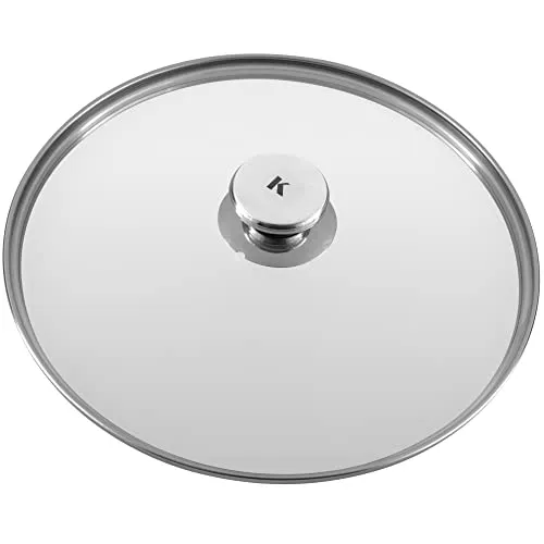 KLAMER Pfannendeckel 28 cm, Edelstahl Universal-Pfannendeckel - Deckel für Pfannen und Töpfe mit Überlaufschutz, spülmaschinengeeignet und ideal für energiesparendes Sichtkochen, um Aromen und Nährstoffe zu bewahren.