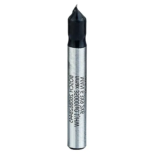 Bosch 1x PRO V-Nutfräser (für Weichholz, Hartholz, Ø 6,4 mm, Professional Zubehör Handfräse, Kantenfräse)