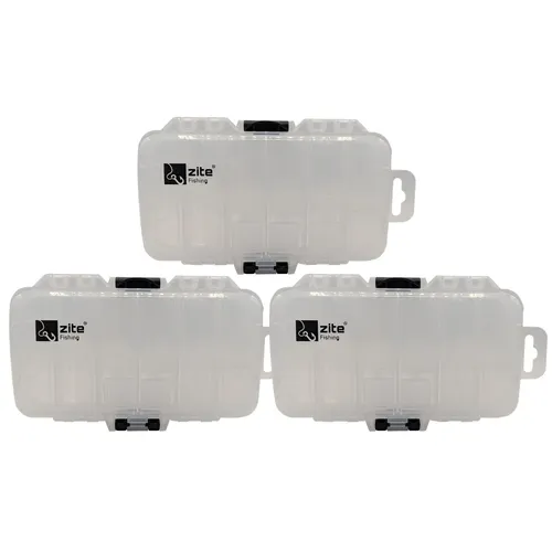Doppelseitige Tacklebox 3er Set - Zite Fishing - Sonstige, praktische doppelseitige Box aus transparentem Kunststoff für die Aufbewahrung von Metallködern, ideal für Angler und platzsparend durch klappbares Design.