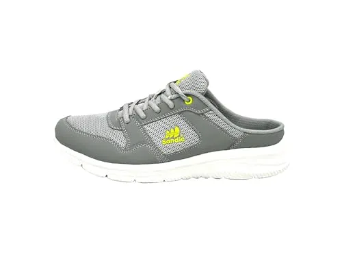 Ablovo® Damen Herren Pantoletten Sandalette Slipper Sabots Sneaker Freizeit (Hellgrau-Grün, EU Schuhgrößensystem, Erwachsene, Herren, Numerisch, M, 44)