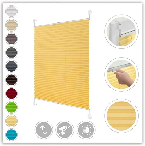 Lichtblick Plissee Klemmfix, Gelb, 110x130 cm in gelb von Lichtblick