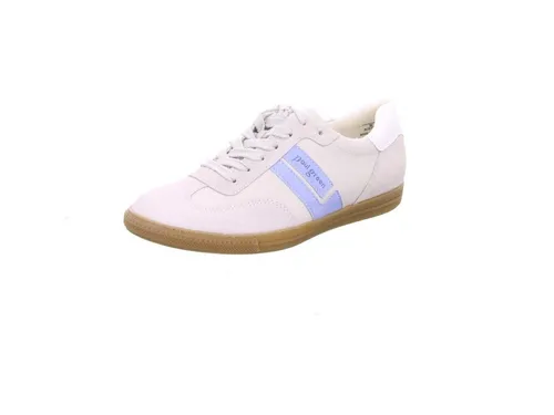Paul Green 5450-317 Damen Sneaker in Grau - Sportliche Sneaker aus genarbtem Leder und Veloursleder, mit bequemer Gummisohle und 2,5 cm Absatzhöhe – ideal für trendige Outfits.