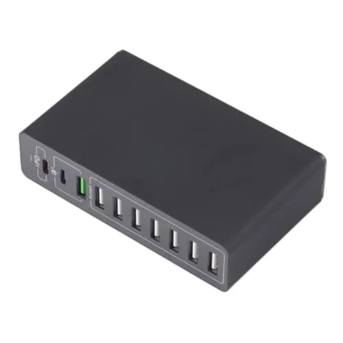 AIR2GO 10 Port USB Ladegerät mit PD Type C + QC3.0 Quick Charge 65 Watt Ladestation