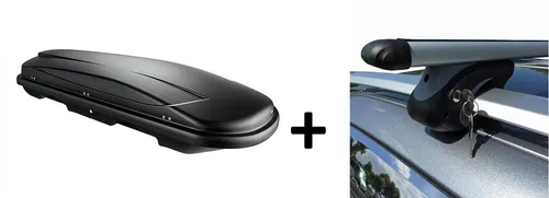 Skibox schwarz VDP JUXT 500 lit + Relingträger Alu für für BMW X3 E83 04-10
