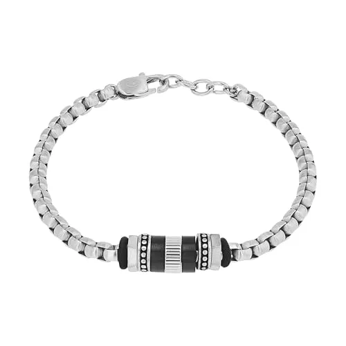 Tom Tailor Herren Armband mit Anhänger aus Edelstahl und Kautschuk, 20+2 cm - Stilvolles Armband für Herren aus hochwertigem Edelstahl und Kautschuk. Langlebig und bequem, ideal für jeden Anlass. Mit variabler Länge von 20+2 cm und praktischem Karabinerverschluss.