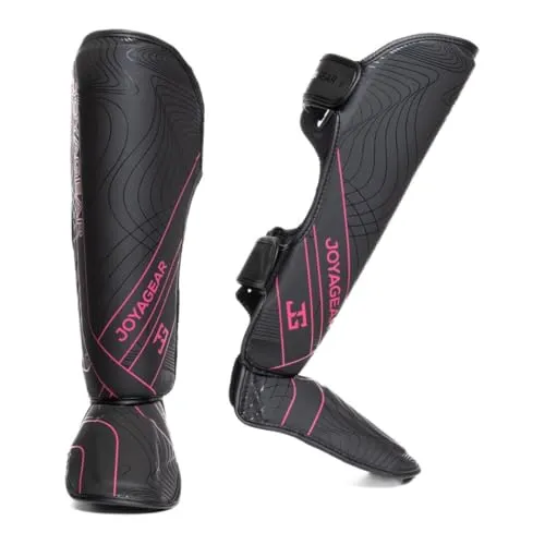 JOYA Schienbeinschoner Kickboxen - Pink Größe S - Hergestellt aus hochwertigem Kunstleder - Kampfsport Sparring Schienbeinschutz - Schienbeinschützer - Muay Thai - Joya Fight Gear
