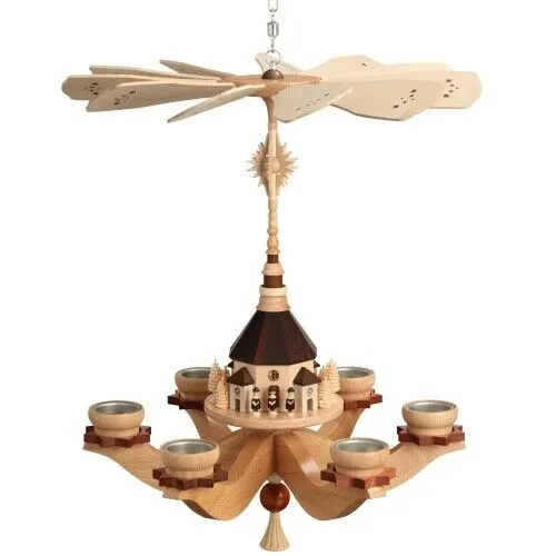 Zeidler Holzkunst Hängepyramide Seiffener Kirch - Weihnachtspyramide aus dem Erzgebirge, handgefertigt und bringt festliche Stimmung in Ihr Zuhause.