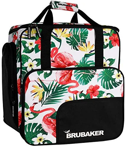 BRUBAKER CarverSpotlight Skischuhtasche - Flamingos - Skischuhtasche mit viel Stauraum für Helm und Bekleidung, komfortables Rucksacksystem und separate Stiefel-Garage. Ideal für Skifahrer, die Wert auf Qualität und Funktionalität legen.