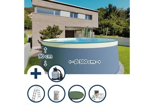 Waterman Rundpool Stahlwandpool Set 300 x 90 cm von Waterman