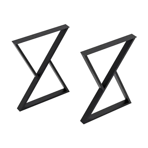 [en.casa] Tischgestell Karvia 2er Set - Robuste Tischkufen für individuelle DIY-Möbel - Möbelfüße aus pulverbeschichtetem Stahl, langlebig und pflegeleicht. Ideal für kreative Projekte und die Gestaltung von Esstischen oder Schreibtischen.