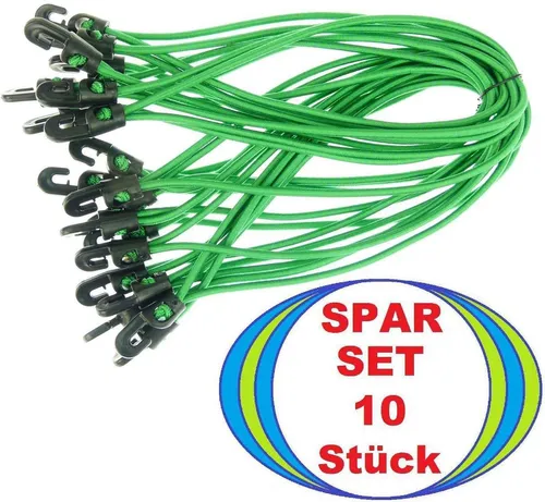 10x Zelt Planen Spanner 25 cm GRÜN mit Haken Planenspanner Spann Gummi Spannfix