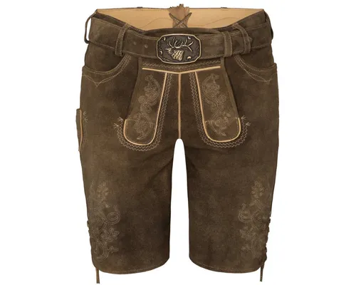 Spieth & Wensky Trachtenlederhose Erfurt Herren – Braun 48 - Herren-Trachtenlederhose aus 100% Leder, strapazierfähig und ideal für traditionelle Anlässe. Mit Gürtelschlaufen und Schnürung für perfekten Sitz.