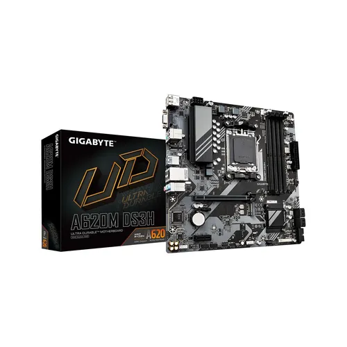 Gigabyte A620M DS3H Mainboard - AM5, AMD A620, mATX - Kompakte Bauweise für leistungsstarke Gaming- und Workstation-Systeme.