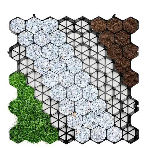Produktbild Rasengitter Paddockplatte für Bodenverstärkung Strapazierfähig Schwarz 50x50 cm