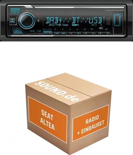 Kenwood KMM BT508DAB Autoradio Einbaupaket für Seat Altea - Komplettset für den einfachen Austausch Ihres Autoradios im Seat Altea (2004-2009). Inklusive Kenwood KMM BT508DAB mit Bluetooth und DAB+. Perfekte Passform ohne Schneiden oder Löten!
