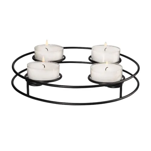 ASA Kerzenständer rund multifunktional Ø 24,5 cm - Kerzenständer aus schwarzem Metall, ideal für Stabkerzen und Teelichter. Mit einem Durchmesser von 24,5 cm ist er vielseitig einsetzbar und stilvoll kombinierbar.