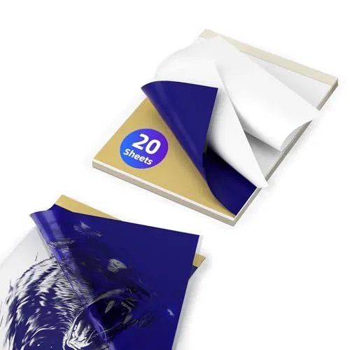 vretti 20 Stück Transferpapier, Stencil Papier für Tattoo-Transfer, Geeignet für Tattoo-Künstler und Tattoo-Liebhaber, A4-Format