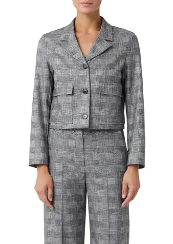 Jackenblazer COMMA für Damen, Gr. 46, grau check - Funktionsjacke mit elegantem Design, ideal für Business-Meetings. Der leichte Webstoff sorgt für hohen Tragekomfort und die taillenbedeckte Passform verleiht einen stilvollen Look.