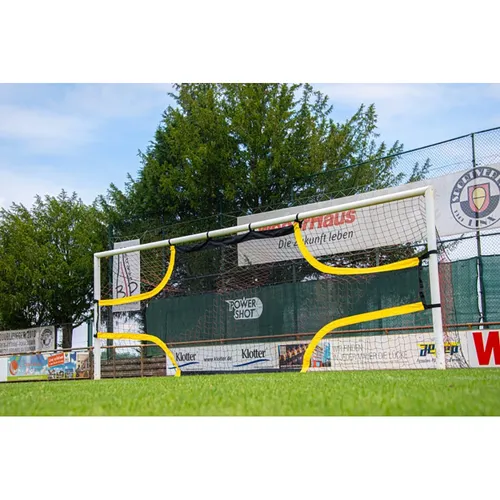 Powershot POWERSHOT Torwand Pro - 7,32x2,44m - beschwert - gelb - Trainingszubehör für Fußballer, fördert Schusstechnik und Präzision mit sicherem Stand dank beschwerter Konstruktion – ideal für Vereine und Schulen.