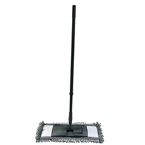 MSV Wischmop Mikrofaser Bodenreiniger Bodenwischer Reiniger Mop Teleskopstiel 68-120 cm - anthrazit
