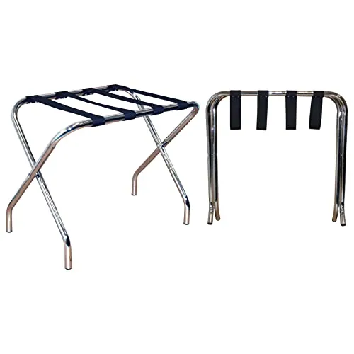 Harbour Housewares Klappmetallgepäck Racks - Chrom - Pack Von 2