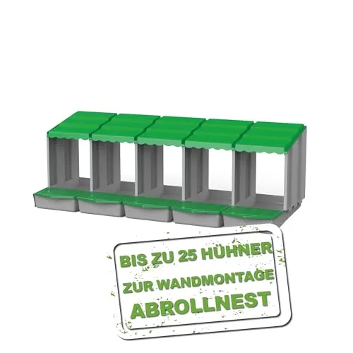 MeineHennen Hühner Legenest/Abrollnest aus Kunststoff - Geflügelställe & Geflügelkäfige: Robust, leicht zu reinigen und mit schrägem Dachdesign für minimale Verschmutzung, schützt Eier und erleichtert die Entnahme.