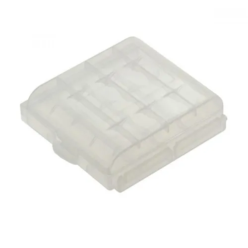 OTB Batteriebox Transportbox für 4 Mignon AA/AAA Batterien - transparent, ideal für sicheren Transport und Aufbewahrung