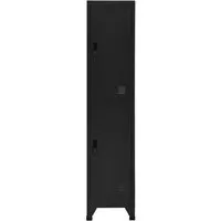 vidaXL Schließfachschrank Schwarz 38x45x180 cm aus Stahl - Robuster Schließfachschrank aus Stahl, ideal für Schulen und Büros. Mit abschließbaren Türen und Lüftungsschlitzen für sichere und ordentliche Aufbewahrung.