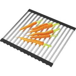 Rolmat Stahlspülbecken Spülmaschine Matte Roll-up Chrom 37X34.5 Quadrat