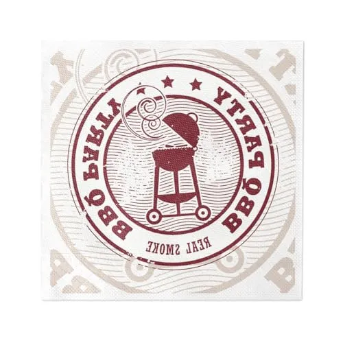 Sovie HORECA Serviette BBQ in Braun aus Tissue Deluxe®, 4-lagig, 40 x 40 cm, 1/4 Falz, 50 Stück – Hochwertige, saugstarke Papierservietten für Grillabende und BBQ-Events