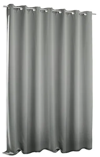 Verdunklungsgardine Blackout extra breit ca. 295x245 cm Ösen Vorhang Blickdicht Gardine #1389 (grau dunkel)