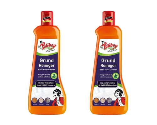 Poliboy Grundreiniger für Wasserfeste Böden - 1 Liter - Reinigungsmittel für PVC, Stein und versiegeltes Parkett, ideal zur Renovierungsvorbereitung, löst hartnäckige Verschmutzungen einfach und umweltfreundlich.
