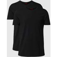 HUGO Herren Round T-Shirt Schwarz (XXL) - Stylisches Slim Fit T-Shirt mit Rundhalsausschnitt, ideal für Freizeit und Wochenend-Looks, kurze Ärmel für optimalen Tragekomfort.