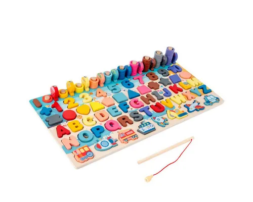 Tinisu Lernspielzeug 7-in-1 Zahlenbrett aus Holz – Montessori für Kinder - Das 7-in-1 Zahlenbrett aus Holz fördert spielerisch das Lernen von Zahlen und Formen. Ideal für Kinder ab 36 Monaten, bietet es eine kompakte Größe für den Einsatz zu Hause oder in betreuten Lernumgebungen.