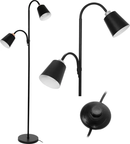 tooLight Stehlampe App924-2F Schwarz 2-Lichtquelle E27 164Cm