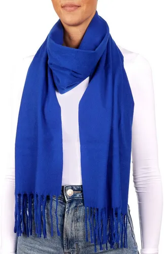 BRUBAKER Schal Cashmirillo Kuschelschal 30/40 x 180 cm Lang Leicht Warm Kuschelig, (Uni-Farben, 1-St. Herbst und Winterschal), Stola Tuch Schal mit Fransen für Damen und Herren