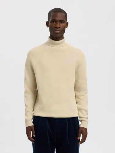 SELECTED Rollkragenpullover SLHDANE LS KNIT STRUCTURE ROLL NECK NOOS - Strickpullover für vielseitige Styles, aus weichem Baumwollstrick, ideal für kalte Tage und kombinierbar für Business oder Freizeit.
