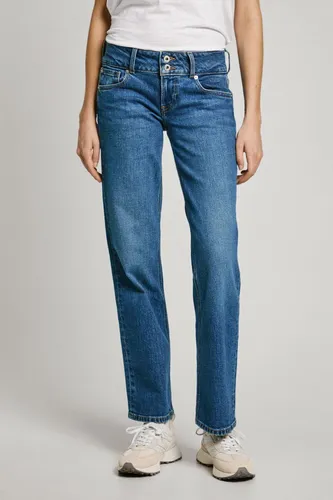 Pepe Jeans Gerade Jeans STRAIGHT JEANS LW - Stretchjeans mit doppeltem Knopfverschluss für einen einzigartigen Look, ideal für lässige Outfits und höchsten Tragekomfort.