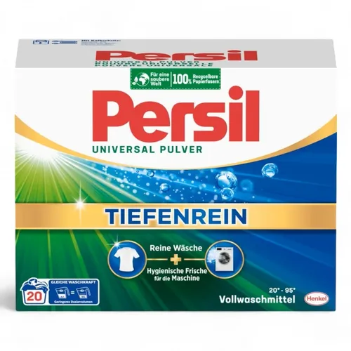 PERSIL Vollwaschmittel Pulver Universal 20WL - Waschmittel für strahlend saubere Wäsche, entfernt hartnäckige Flecken und sorgt für langanhaltende Frische.