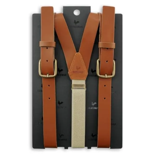 Sir Redman Hosenträger Herren Leder 25mm cognac Y-Form in braun von Sir Redman