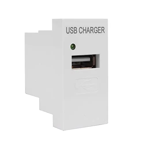 USB Steckdose Ladegerät USB-Anschluss bis 1A Modulare Wandsteckdose Unterputzdose Wanddose Einbaudose Unterputz Montage (USB-Steckdose 1A, Weiß) - Weiß