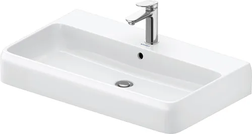 Wandwaschtisch Unterseite glasiert „Qatego“ 80 × 47 × 15 cm - Waschbecken mit antibakterieller HygieneGlaze-Oberfläche, die 99,9% der Bakterien hemmt. Ideal für wandhängende Montage und langlebig aus hochwertiger Sanitärkeramik.