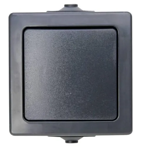 Kopp Nautic Kreuzschalter, Aufputz, für Feuchtraum, 250V (10A), IP44, anthrazit,