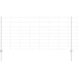 vidaXL Zaun mit Pfosten Silber 1 x 50 m aus Stahl - Gartenzaun aus hochwertigem, rostbeständigem Stahl, der modernen Stil und Sicherheit kombiniert. Ideal für Gärten und Terrassen, einfach anpassbar und langlebig.