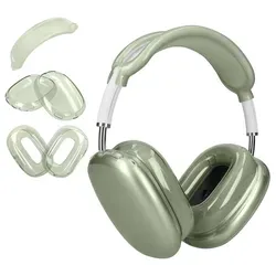 kwmobile 3in1 Kopfhörer Cover kompatibel mit Apple AirPods Max / AirPods Max 2 Hülle - TPU Ohrhörer Schutzhülle - 360° Headphone Case - Transp... - Transparent