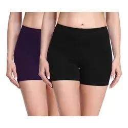 Merry Style Leggings Damen Shorts Radlerhose Hotpants MS10-283 (2-tlg) aus Viskose bunt|schwarz XL