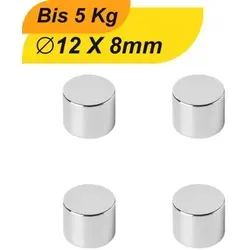 Neodym Magnet 12mm x 8mm - Supermagnete mit hoher Haftkraft - Starker Neodym Magnet 12x8mm für vielseitige Anwendungen. Hohe Haltekraft, kompakte Größe und langlebige Beschichtung machen ihn ideal für Handwerk und Haushalt.