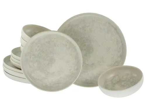 CreaTable 23714 Serie Uno Athena 12-teiliges Geschirrset in beige von CreaTable