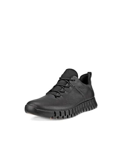 Ecco Herren Gruuv M Black Shoe, 43 EU Schmal - Herren-Sneaker aus hochwertigem ECCO-Leder, mit elastischen Schnürsenkeln für einfachen Einstieg und herausnehmbaren Einlegesohlen für individuelle Anpassung.